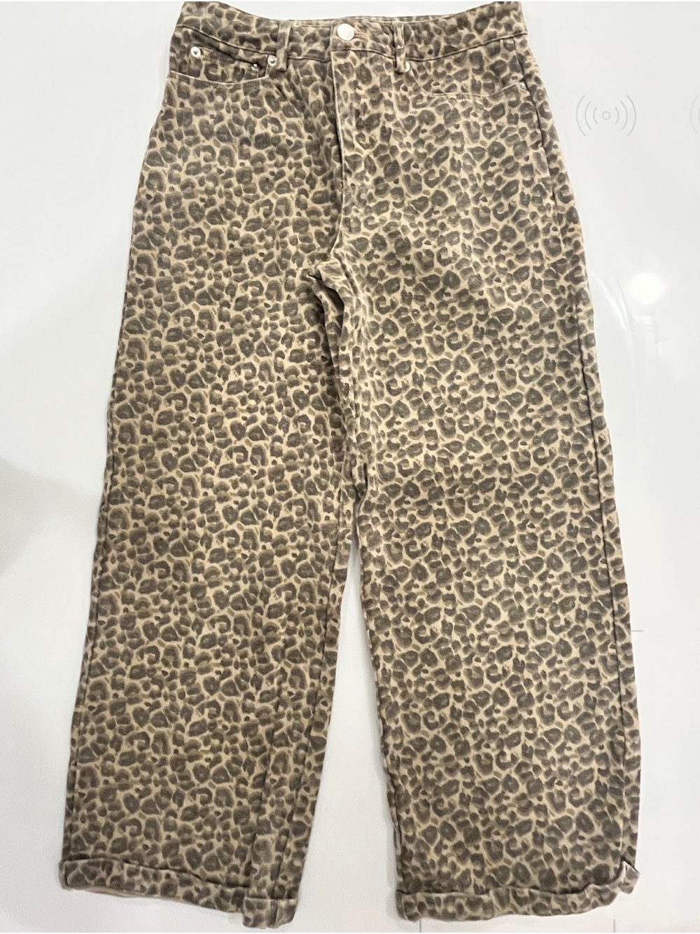 Le Lis Girls Leopard Print Corduroy Jeans - Brown & Tan